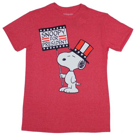 Hybrid Apparel Peanuts Mens T Shirt Snoopy For President Usa Flag