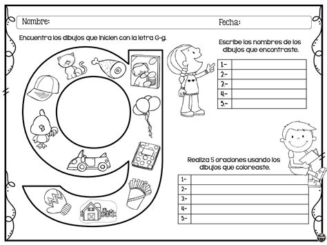 Tu Tarea Dibujo Con G Letras Del Abecedario Actividades Con La Letra G Alfabeto Preescolar