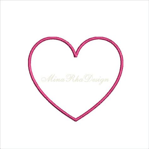 Machine Embroidery Design Heart Applique Design Instant Download - Etsy