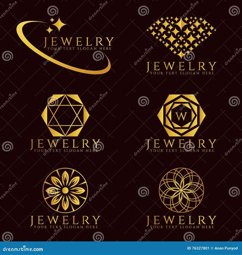 Gold Jewelry Diamond Logo and Flower Logo Vector Set Design Stock ...