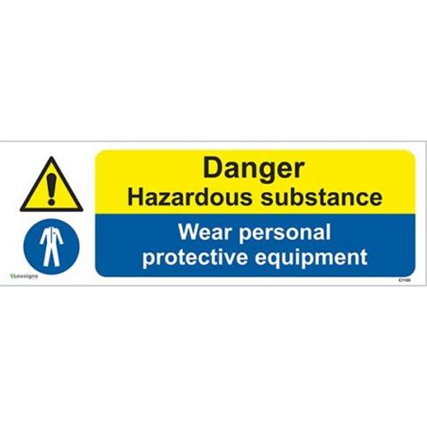 Warning Hazardous Substances Wear Personal Protective Equipment Sign