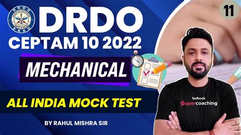 DRDO CEPTAM 10 Mechanical Classes 2022 All India Mock Test 11 DRDO