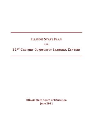 Fillable Online Isbe State Il Illinois State Plan For 21st Century