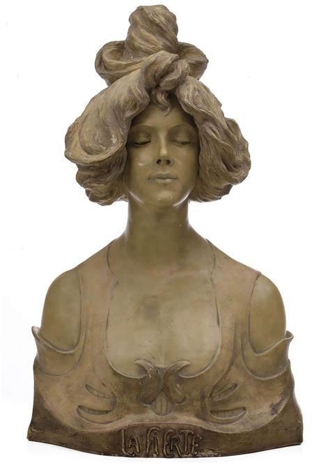 266 A Large Hanrihoff Art Nouveau Bust For Goldscheider