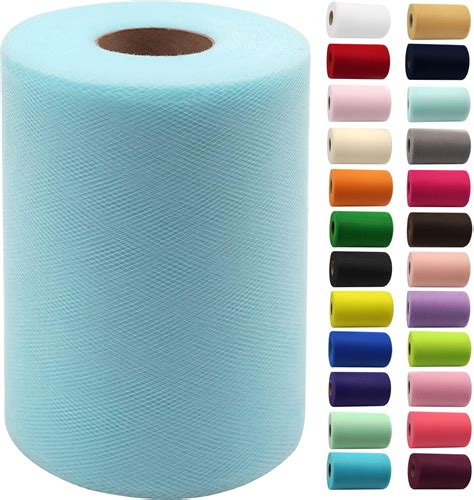 Light Blue Tulle Fabric Rolls 6 Inch By 100 Yards 300 Feet