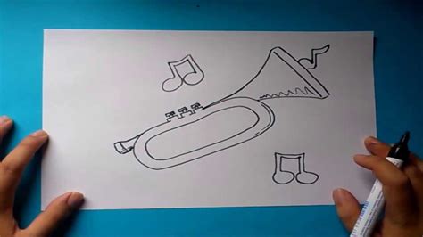 Como Dibujar Una Trompeta Paso A Paso How To Draw A Trumpet YouTube