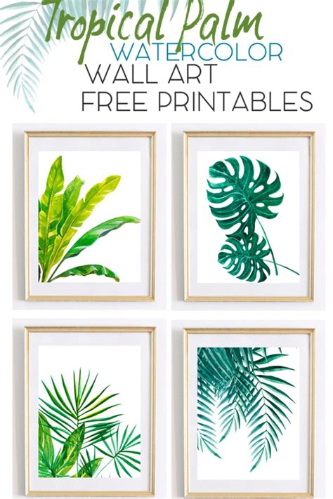 Tropical Palm Watercolor Wall Art Printables Made In A Day