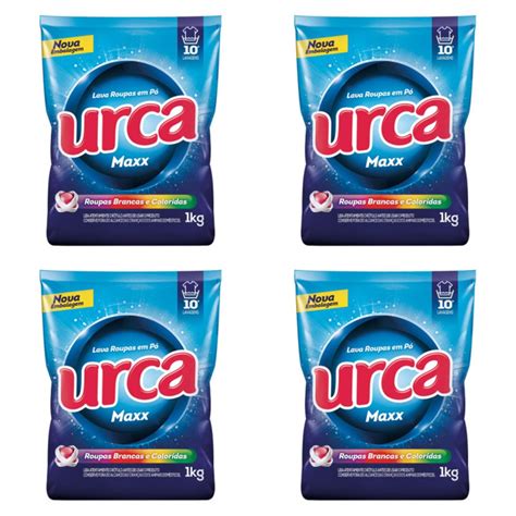 Kit 4 Lava Roupas em Pó Roupas Brancas e Coloridas pacote 1kg Urca