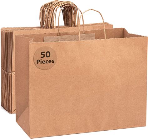 Amazon Bilinny Brown Paper Bags With Handles Large Gift Bags