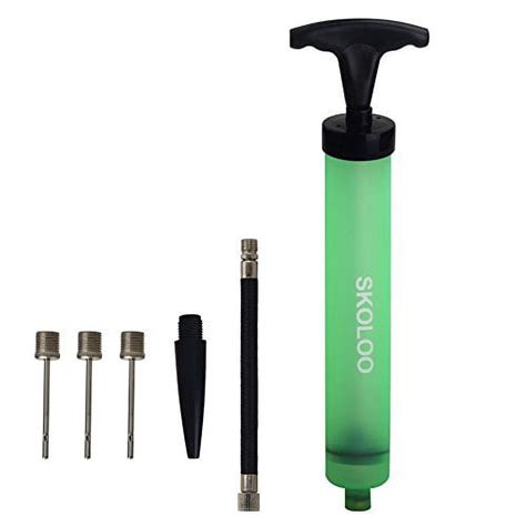 Skoloo 10 Portable Hand Air Ball Pump Inflator Kit With Needle Nozzle