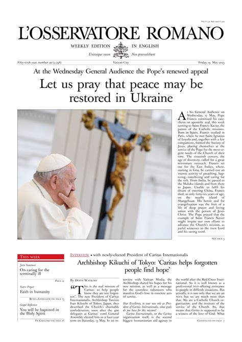 Weekly Edition Of June 23 2023 L Osservatore Romano