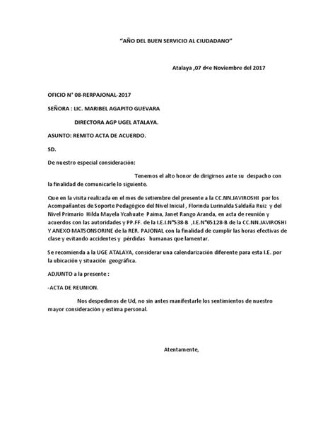 Oficio N°8 Acta De Acuerdodocx