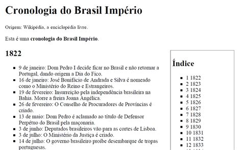 Cronologia Do Imp Rio Brasil Content Classconnect