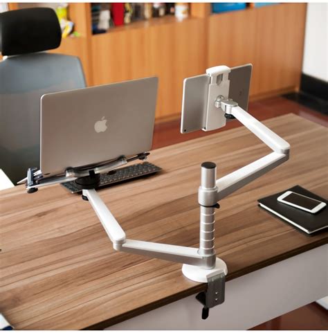 Soporte Aluminio Brazos Para Portatil Y Tablet Ajustable