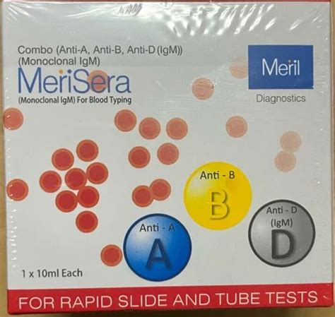 Meril Anti A Anti B Anti D Blood Grouping Test Kit At Pack