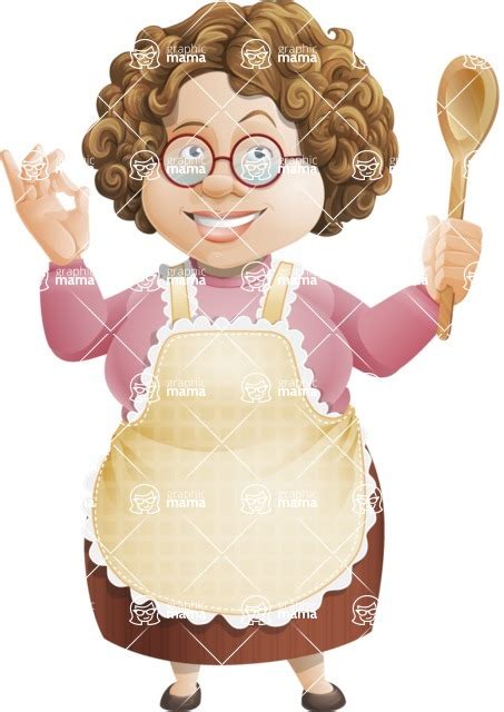 Grandma Vector Cartoon Character 112 Illustrations Set Excelent