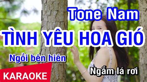 Karaoke Tình Yêu Hoa Gió Tone Nam Nhan Ktv Youtube