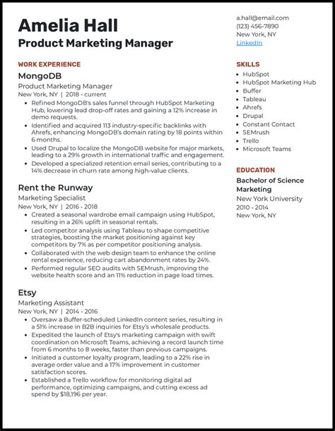 5 Product Marketing Manager Resume Examples And Guide