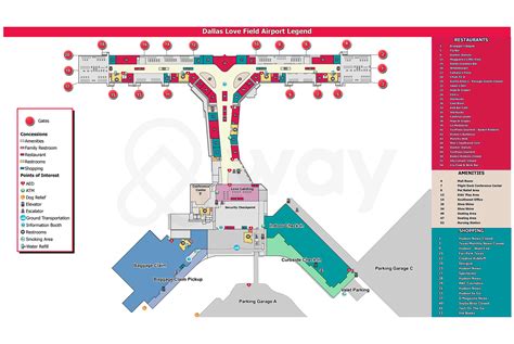 Dal Love Field Airport Map