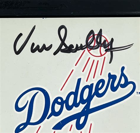 Vin Scully Signed Dodgers Mini Home Plate Jsa Pristine Auction