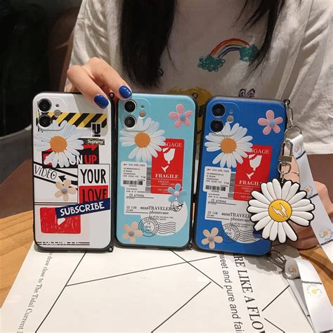 เคสโทรศัพท์มือถือลายดอกเดซี่สําหรับ Iphone 11 11pro Max 8 7 7plus 8plus