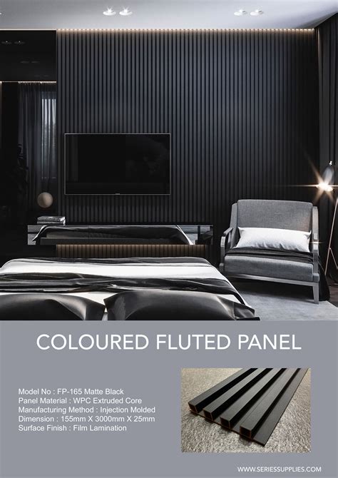 Coloured Fluted Panel Feature Wall Bedroom Wall Cladding Interior Wall Panel Design