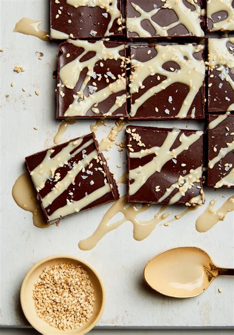 Salted Chocolate Halva Fudge With Tahini Drizzle Taste Canada