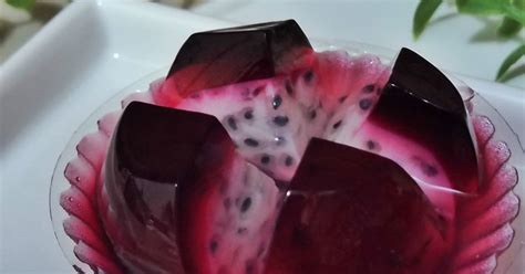 Resep Puding Buah Naga Kw Ta Jil Ramadhan Oleh Bunda Pashalenko