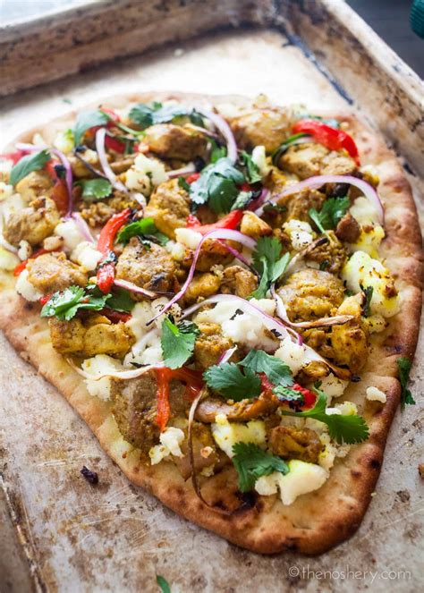 tandoori chicken naan flatbread easy weeknight dinner  noshery