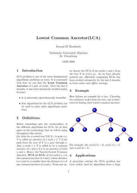 Lowest Common Ancestor Lca Chair For Efficient Algorithms