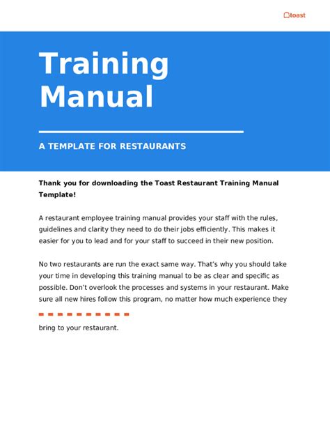 Restaurant Server Training Manual Template Pdf Doc Template Pdffiller