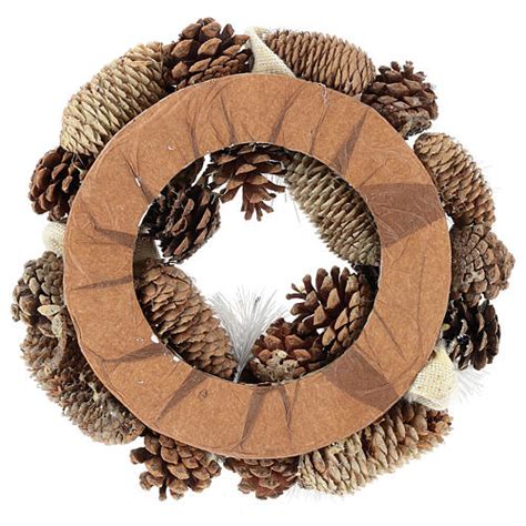 Advent Wreath Cm Snowy Wooden Pine Cones Online Sales On Holyart