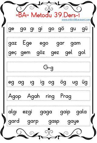 basara yontemi 39 ders g harfi Eğitim faaliyetleri 3 sınıf