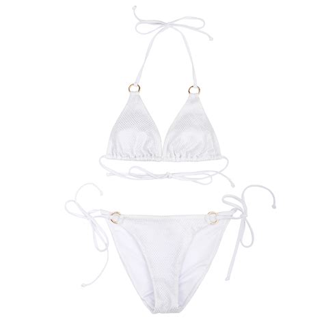 Relleciga Damen Bademode Triangel Bikini Set Mit Ringen Relleciga De