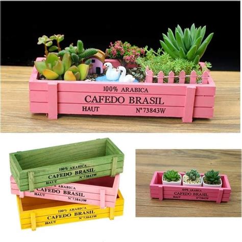 Fleur Planteur Pcs Bureau En Bois Succulent Fleur Jardin