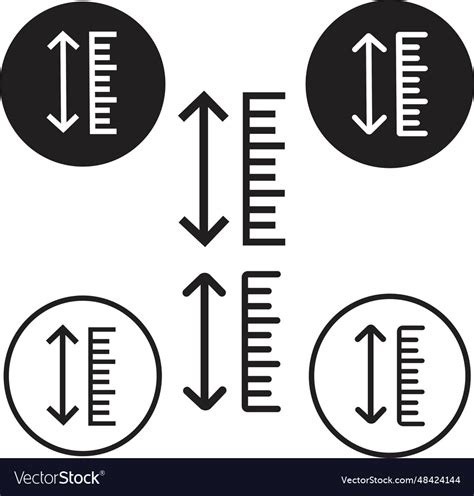 set  adjustable height icon adjust length vector image