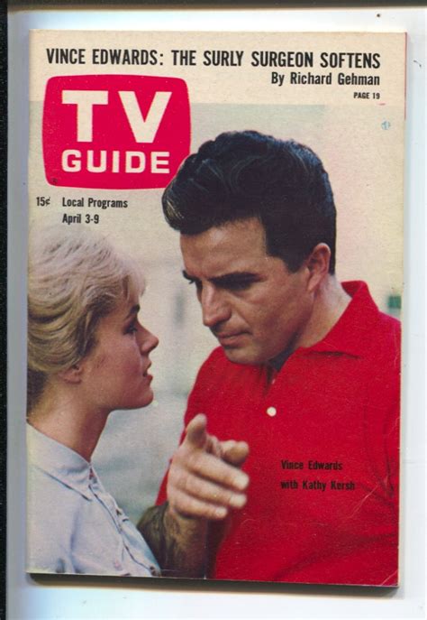 Tv Guide 4 3 1965 Ben Casey Vince Edwards Kathy Kersh Illinois No Label