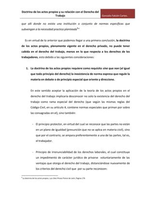 La Doctrina De Los Actos Propios En El Derecho Laboral PDF