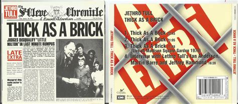 Jethro Tull Thick As A Brick Vinyl Records LP CD On CDandLP