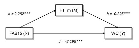 Graphical Representation Of The Mediation Analysis Output Note Fab15 Download Scientific