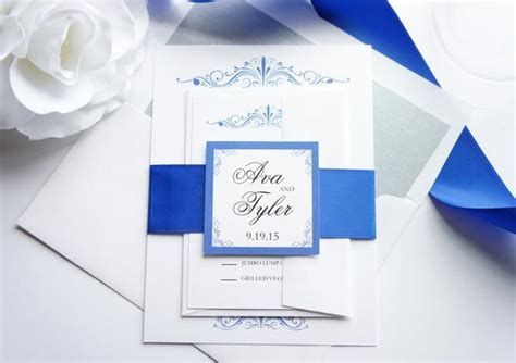 Royal Blue Wedding Invitation - SAMPLE SET #2579080 - Weddbook