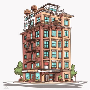 Apartment Clipart Cartoon Graphic Style Buildings Vector, Cartoon ...