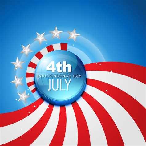 4 De Julho Americano Dia Da Independência Vetor Vetor Premium