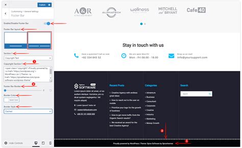 How To Customize Footer Bar In Spice Software Plus Spicethemes Help