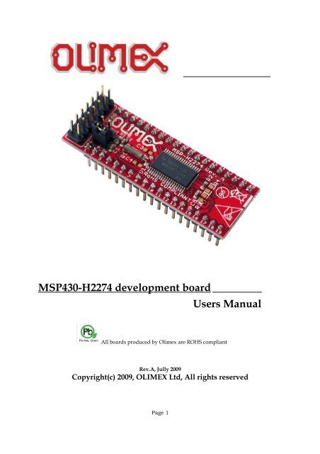 MSP430 H2274 Header Development Prototype Board For Olimex