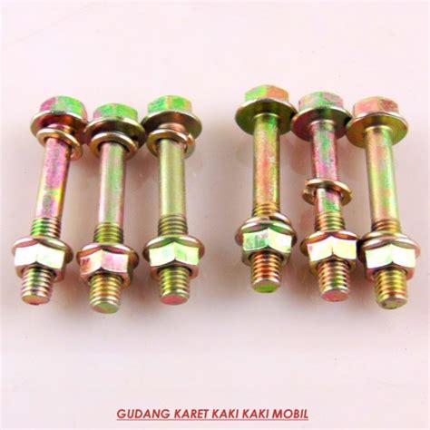 Jual Baut Support Shock Breker Panjang 50mm Set 6pcs Mur Kab