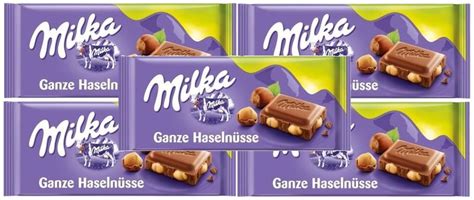 kit 5 Chocolate Milka Whole Hazelnuts Avelãs Inteiras 100g Chocolate