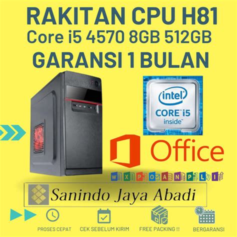 Jual Paketan Cpu Rakitan H Intel Core I Gen Ram Gb Hdd Gb