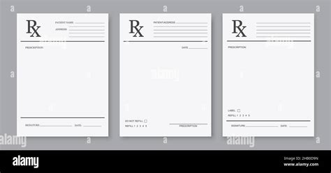 Rx Form Pharmacy And Hospital Vector Paper Blank Sheet Medical Prescription Clinic Documents