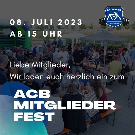 Wir Laden Euch Herzlich Zu Unserem Ac Bavaria Mitgliederfest Am